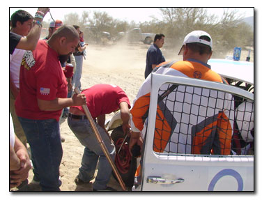 San Felipe 250 our first flat tire