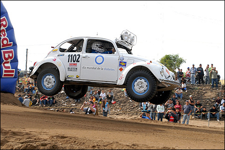 Scott qualifying for his pilot's license at the Baja 1000 2008